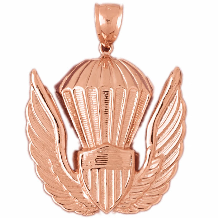 Military Air Force Sign Charm Pendant 14k Gold (13.4 Grams) Rose Gold 14k