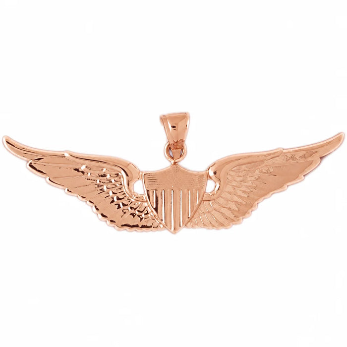 Military Air Force Sign Charm Pendant 14k Gold (12 Grams) Rose Gold 14k