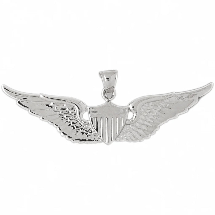 Military Air Force Sign Charm Pendant 14k Gold (12 Grams) White Gold 14k