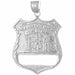 Police Badge Charm Pendant 14k Gold (7.9 Grams) White Gold 14k