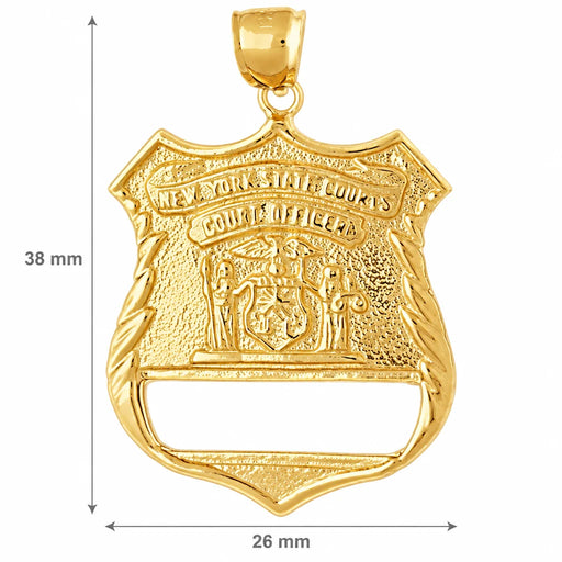 Police Badge Charm Pendant 14k Gold (7.9 Grams) Yellow Gold 14k