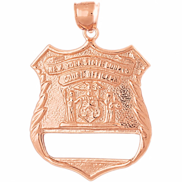 Police Badge Charm Pendant 14k Gold (7.9 Grams) Rose Gold 14k