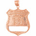Police Badge Charm Pendant 14k Gold (7.9 Grams) Rose Gold 14k