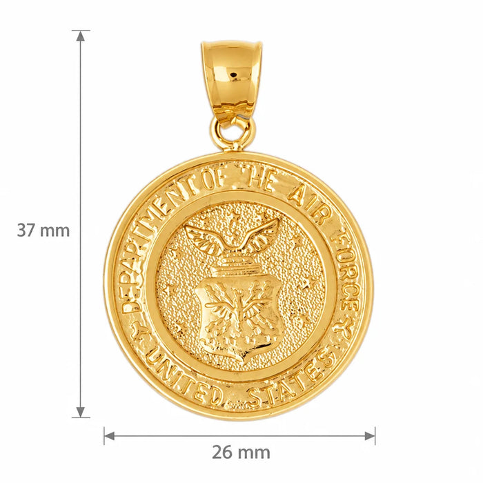 Us Air Force Sign Charm Pendant 14k Gold (10.6 Grams) Yellow Gold 14k