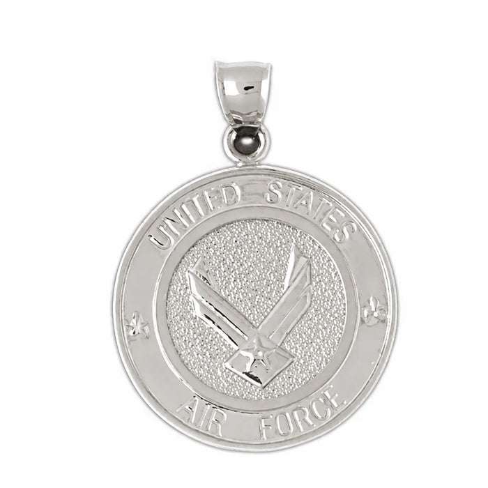 Us Air Force Sign Charm Pendant 14k Gold (9.7 Grams) White Gold 14k