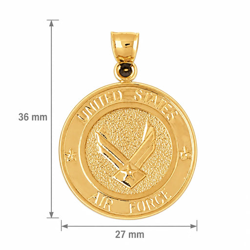 Us Air Force Sign Charm Pendant 14k Gold (9.7 Grams) Yellow Gold 14k