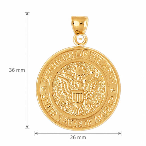 Us Army Sign Charm Pendant 14k Gold (9.7 Grams) Yellow Gold 14k