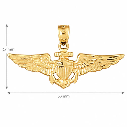 Us Marine Sign Charm Pendant 14k Gold (2.7 Grams) Yellow Gold 14k