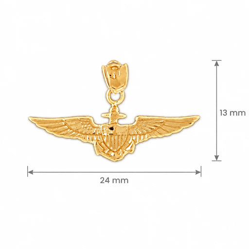 Us Marine Sign Charm Pendant 14k Gold (1.4 Grams) Yellow Gold 14k