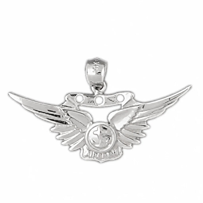 Us Marine Sign Charm Pendant 14k Gold (3.6 Grams) White Gold 14k