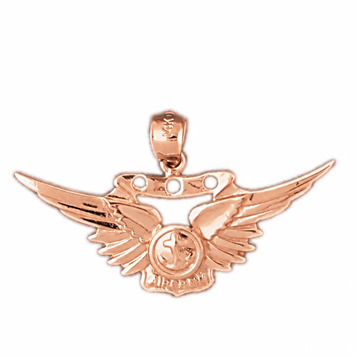 Us Marine Sign Charm Pendant 14k Gold (3.6 Grams) Rose Gold 14k
