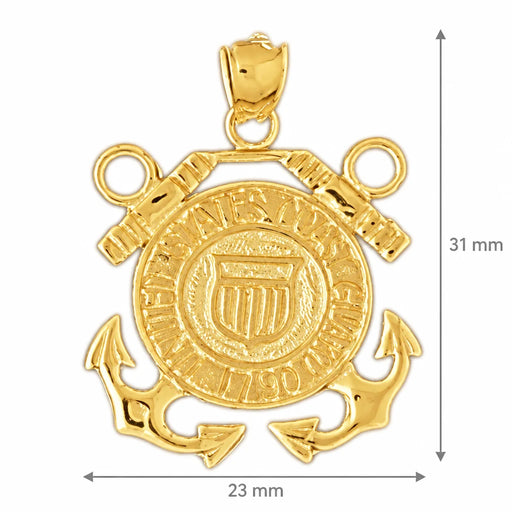 Us Navy Sign Charm Pendant 14k Gold (5.3 Grams) Yellow Gold 14k