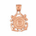 Us Navy Sign Charm Pendant 14k Gold (4.4 Grams) Rose Gold 14k