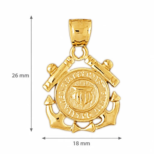 Us Navy Sign Charm Pendant 14k Gold (4.4 Grams) Yellow Gold 14k