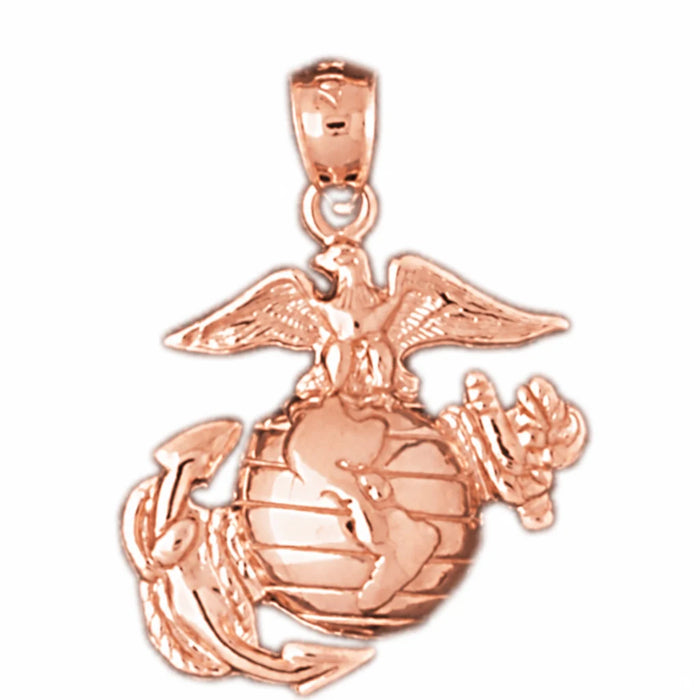 Us Navy Sign Charm Pendant 14k Gold (3.2 Grams) Rose Gold 14k