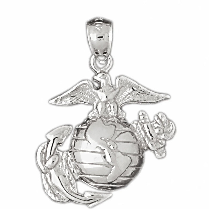 Us Navy Sign Charm Pendant 14k Gold (3.2 Grams) White Gold 14k