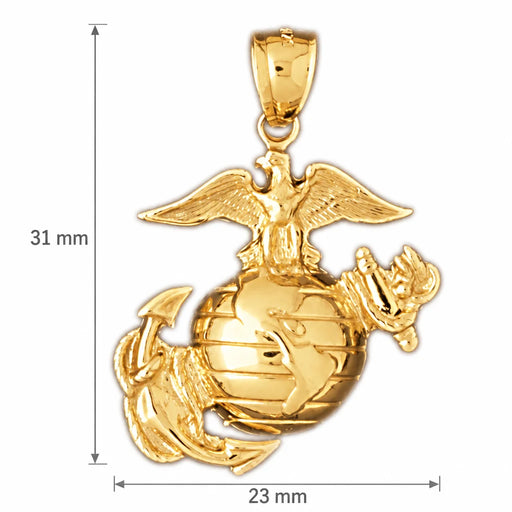 Us Navy Sign Charm Pendant 14k Gold (4 Grams) Yellow Gold 14k