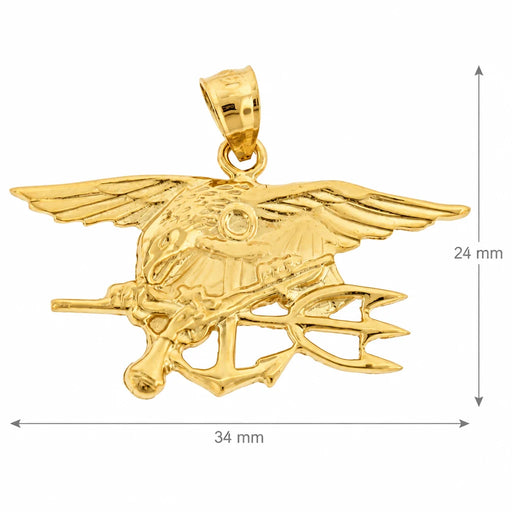 Us Navy Sign Charm Pendant 14k Gold (2.6 Grams) Yellow Gold 14k