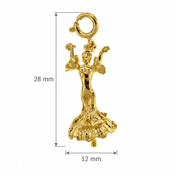 3D Dancer Charm Pendant 14k Gold (3.1 Grams) Yellow Gold 14k