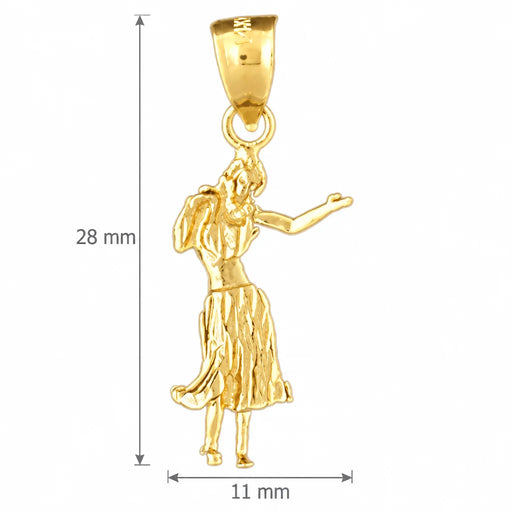 3D Dancer Charm Pendant 14k Gold (1.9 Grams) Yellow Gold 14k