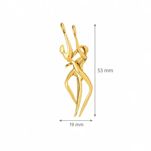 Couple of Dancers Two Pieces Charm Pendant 14k Gold Yellow Gold 14k