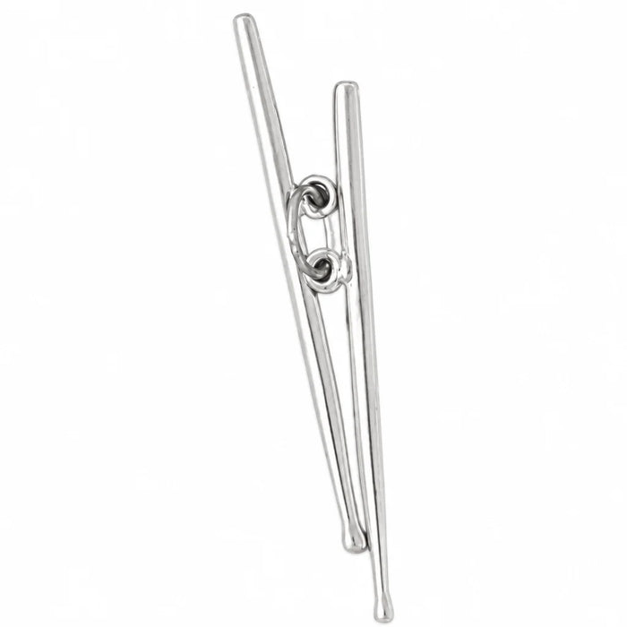 3D Drum Sticks Charm Pendant 14k Gold White Gold 14k