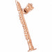 3D Flute Clarinet Charm Pendant 14k Gold Rose Gold 14k