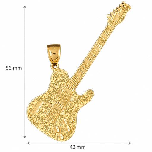 Guitar Charm Pendant 14k Gold (7.6 Grams) Yellow Gold 14k