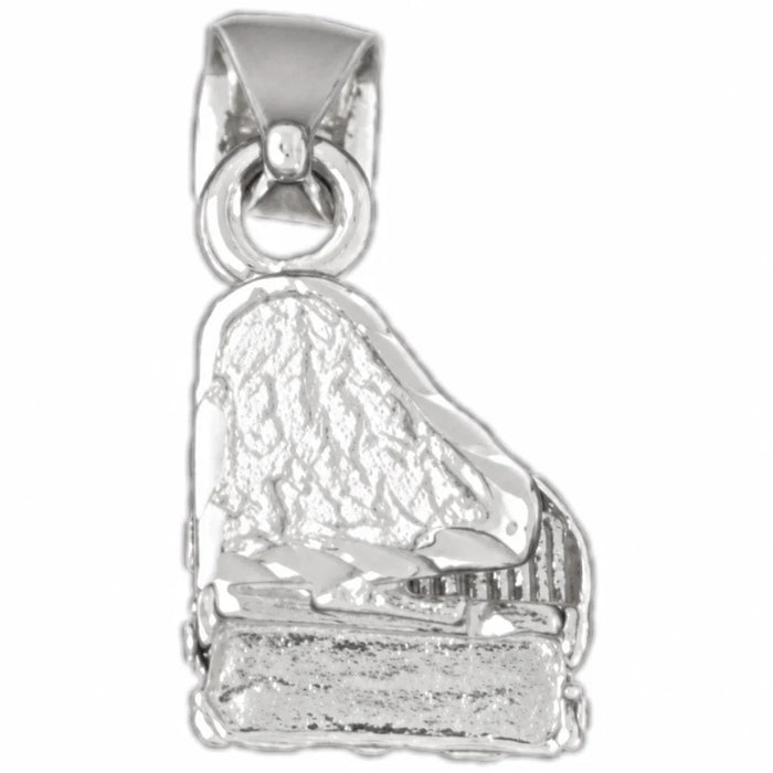 3D Piano Charm Pendant 14k Gold (2 Grams) White Gold 14k