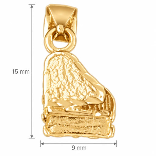 3D Piano Charm Pendant 14k Gold (2 Grams) Yellow Gold 14k