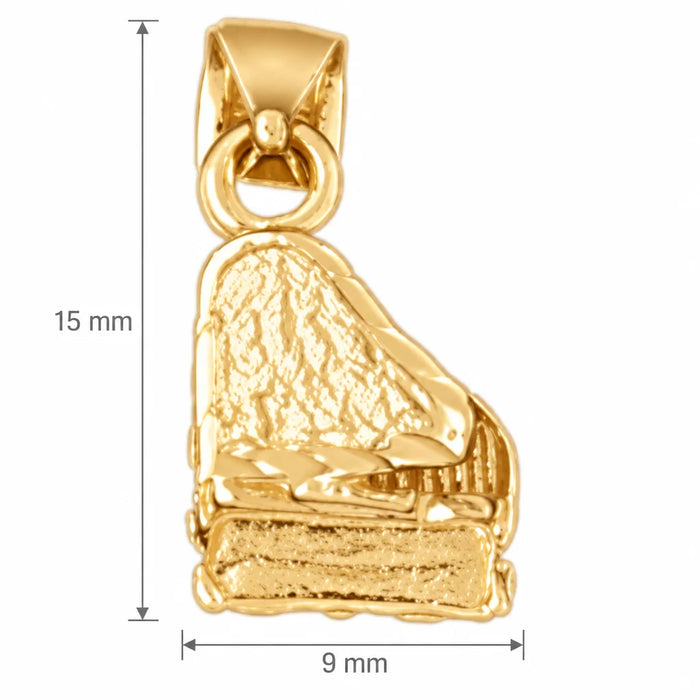 3D Piano Charm Pendant 14k Gold (2 Grams) Yellow Gold 14k