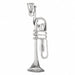 3D Trumpet Charm Pendant 14k Gold (9.2 Grams) White Gold 14k