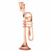 3D Trumpet Charm Pendant 14k Gold (9.2 Grams) Rose Gold 14k