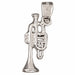3D Trumpet Charm Pendant 14k Gold (1.4 Grams) White Gold 14k