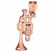 3D Trumpet Charm Pendant 14k Gold (1.4 Grams) Rose Gold 14k