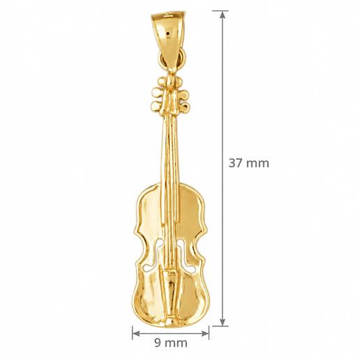 Violin Charm Pendant 14k Gold (2.8 Grams) Yellow Gold 14k