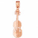 Violin Charm Pendant 14k Gold (2.4 Grams) Rose Gold 14k