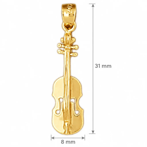 Violin Charm Pendant 14k Gold (2.4 Grams) Yellow Gold 14k