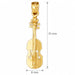 Violin Charm Pendant 14k Gold (2.4 Grams) Yellow Gold 14k