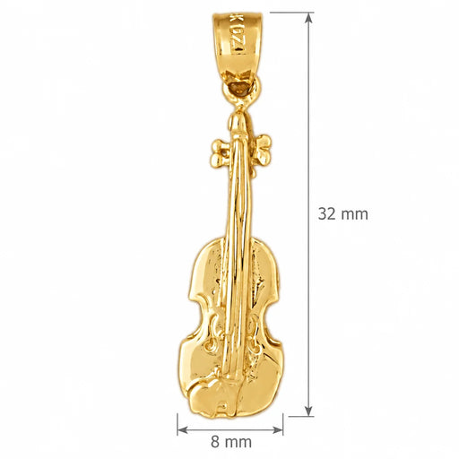 Violin Charm Pendant 14k Gold (3.9 Grams) Yellow Gold 14k