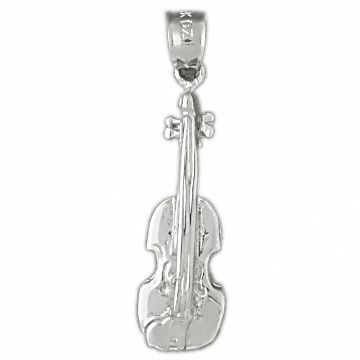 Violin Charm Pendant 14k Gold (3.9 Grams) White Gold 14k
