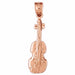 Violin Charm Pendant 14k Gold (3.9 Grams) Rose Gold 14k