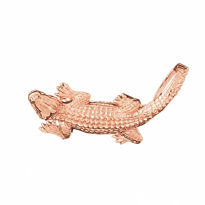 Alligator Crocodile Slide Charm Pendant 14k Gold Rose Gold 14k