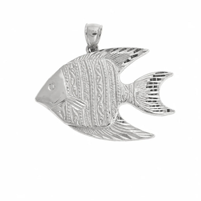 Angelfish Charm Pendant 14k Gold (7 Grams) White Gold 14k
