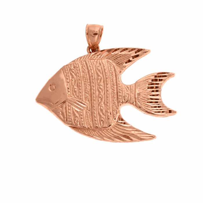 Angelfish Charm Pendant 14k Gold (7 Grams) Rose Gold 14k
