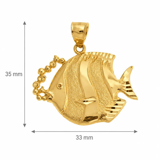 Angelfish Charm Pendant 14k Gold (5.3 Grams) Yellow Gold 14k