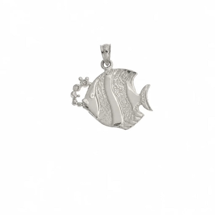 Angelfish Charm Pendant 14k Gold White Gold 14k