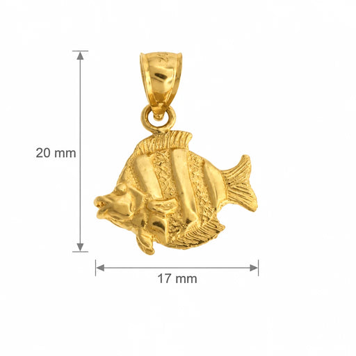 Angelfish Charm Pendant 14k Gold (5.1 Grams) Yellow Gold 14k