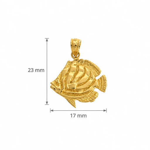 Angelfish Charm Pendant 14k Gold Yellow Gold 14k