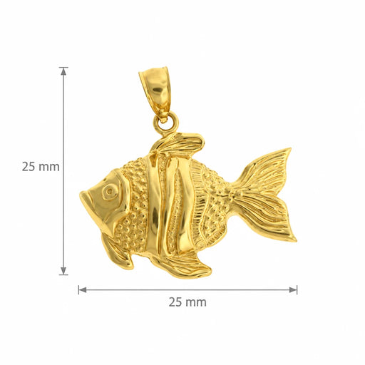 Angelfish Charm Pendant 14k Gold (2.9 Grams) Yellow Gold 14k